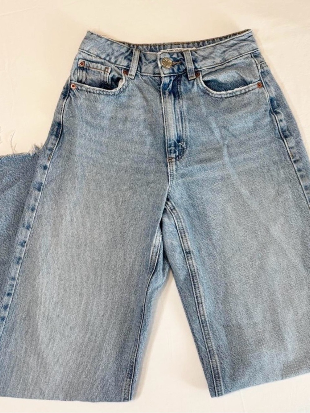 Garage Light Blue High-Rise Wide Leg Jeans